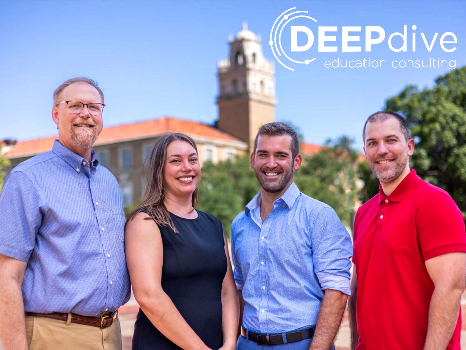 The DEEP Dive Education Consulting team on the Texas Tech campus
