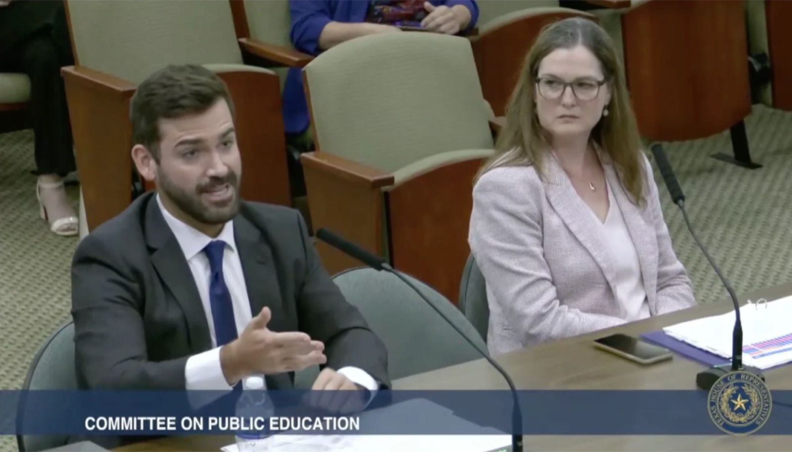Jacob Kirksey testifying before the Texas House Committee on Public Education